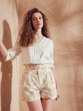 MOTF PREMIUM FLORAL EMBROIDERY BUCKLE BELTED SHORTS